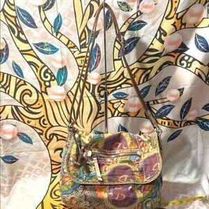 Fossil Multicolor Patterned Canvas Crossbody Bag